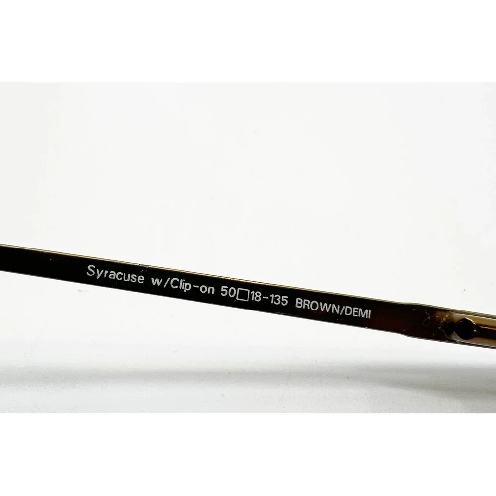 Syracuse Eyeglasses Frames Mens Brown Demi Oval Metal 50-18-135